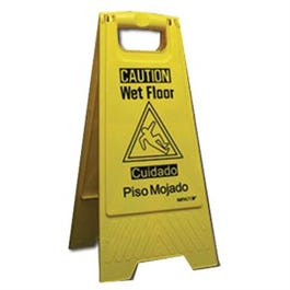 “Wet Floor” Sign, Yellow, 10.75 x 24-5/8 x 1-In. Discount