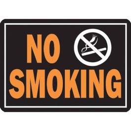 “No Smoking” Sign, Hy-Glo Orange & Black Aluminum, 10 x 14-In. Fashion