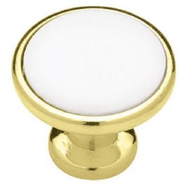 1.25-In. Brass/ White Cabinet Knob Discount