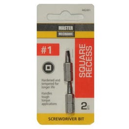 #1 Square Recessed Bit Tip, 1-In. 2-Pack Fashion
