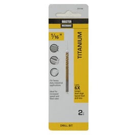 1/16 x 1-7/8-In. High-Speed Steel Drill Bit, Titanium Coated Hot on Sale