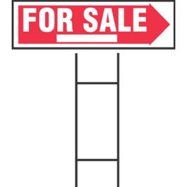 “For Sale” Sign, Red & White Plastic With H-Bracket, 10 x 24-In. Sale