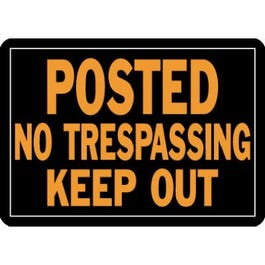 “No Trespassing Keep Out” Sign, Hy-Glo Orange & Black Aluminum, 10 x 14-In. Sale