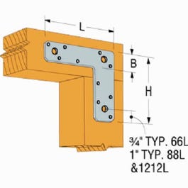 “L” Strap Tie Connector, 6 x 6-In. Supply