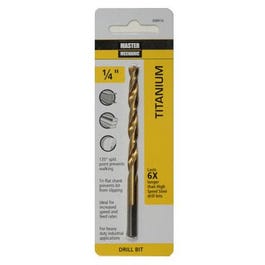 1/4 x 4-In. High-Speed Steel Drill Bit, Titanium Coated Sale