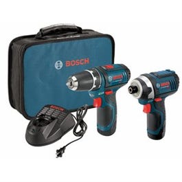 12-Volt Combo Drill/Driver + Impact Driver Combo Kit, 3/8-In., 2 Lithium-Ion Batteries Online Sale