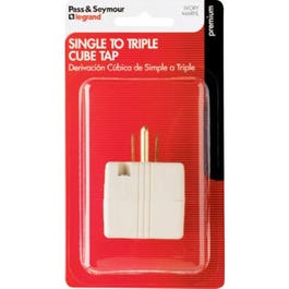 15A Ivory Grounded Triple Cube Adapter Discount