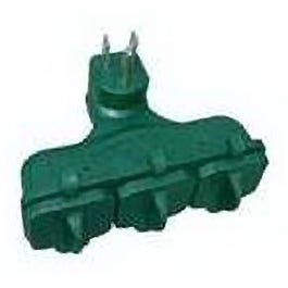 3-Outlet Adapter, Outdoor, Green on Sale