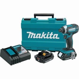 18-Volt Compact Cordless Impact Driver Kit, 1/4-In. 2 Lithium-Ion Batteries Supply