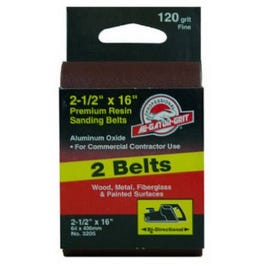 2-Pk., 2.5 x 16-In. 120-Grit Bi-Directional Sanding Belt Hot on Sale