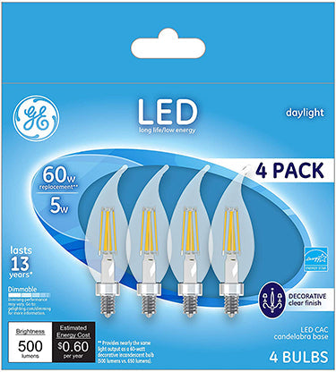 5W CANDELABRA CAC DAYLIGHT LED 4PK Discount