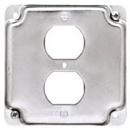 4-Inch Flat Corner Exposed Square Duplex Receptacle Hot on Sale