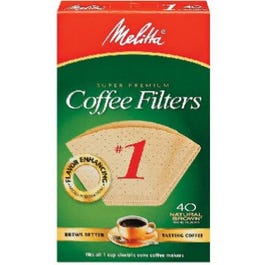 40-Pack #1 Natural Brown Cone Coffee Filters Discount