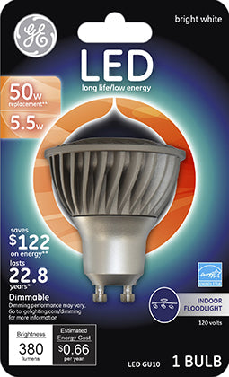 5.5W MR16 GU10 LED SW 50W EQ FLOOD BULB Online now
