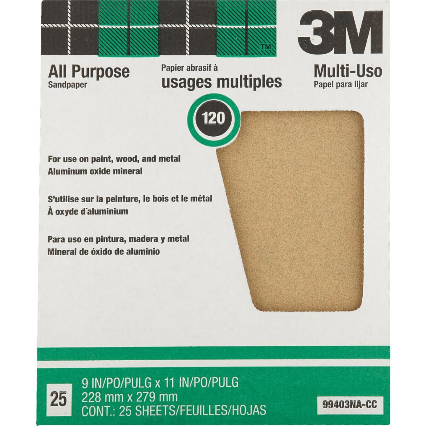 3M All-Purpose 9 In. x 11 In. 120 Grit Fine Sandpaper (25-Pack) Sale