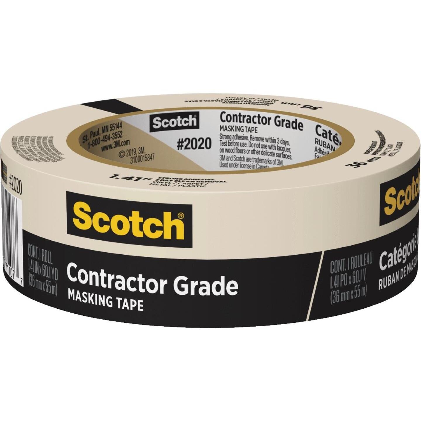 3M Scotch 1.41 In. x 60.1 Yd. Contractor Grade Masking Tape on Sale
