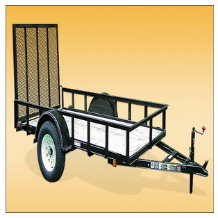5’x 10′ Utility Trailer with Wood Floor & Mesh Gate Discount