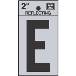 Address Letters, “E”, Reflective Black/Silver Vinyl, Adhesive, 2-In. Online Hot Sale