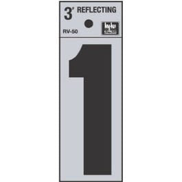Address Number, “1”, Reflective, Black Vinyl Adhesive, 3-In. Online now