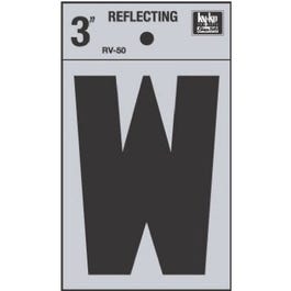 Address Letter, “W”, Reflective, Black Vinyl  Adhesive, 3-In. Online