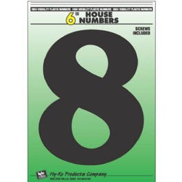 Address Numbers, “8”, Black Plastic, Screw-In., 6-In. on Sale