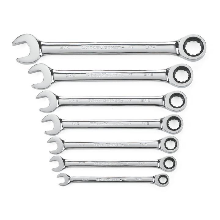 Apex Tool 72-Tooth 12 Point Ratcheting Combination SAE Wrench Set Fashion