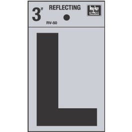 Address Letters, “L”, Reflective Black/Silver Vinyl, Adhesive, 3-In. Online