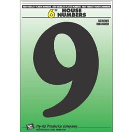 Address Numbers, “9”, Black Plastic, Screw-In., 6-In. Hot on Sale