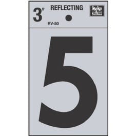 Address Number, “5”, Reflective, Black Vinyl Adhesive, 3-In. Online