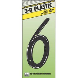 Address Numbers, “6”, Black Plastic, Nail-In, 4-In. on Sale