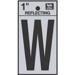 Address Letters, “W”, Reflective Black/Silver Vinyl, Adhesive, 1-In. Online Hot Sale