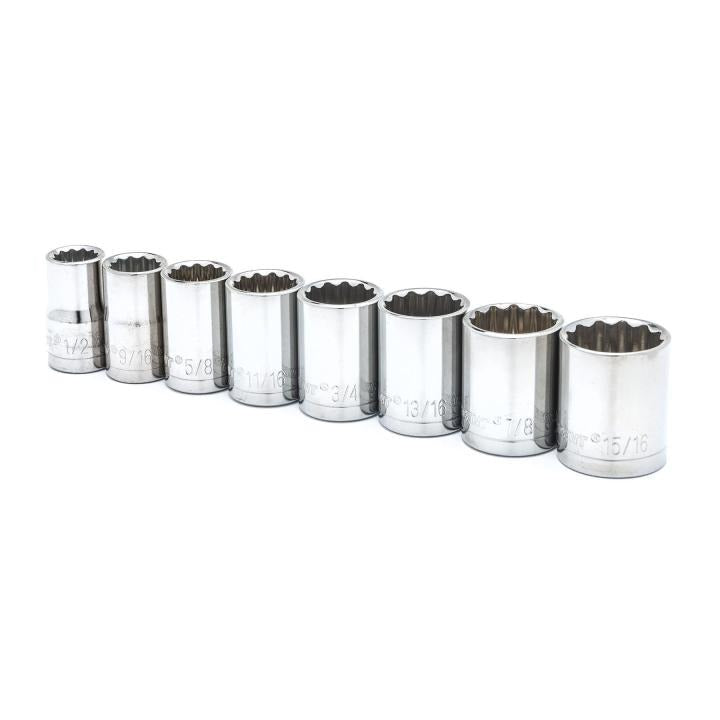 Apex Tool Group 8 Pc. 1/2″ Drive 12 Point Standard SAE Socket Set Supply
