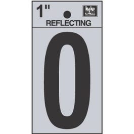 Address Numbers, “0”, Reflective Black/Silver Vinyl, Adhesive, 1-In. Discount