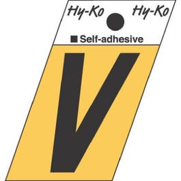 Address Letters, “V”, Angle-Cut, Black/Gold Aluminum, Adhesive, 1.5-In. on Sale