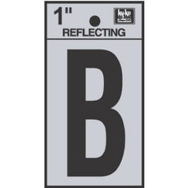 Address Letters, “B”, Reflective Black/Silver Vinyl, Adhesive, 1-In. Fashion