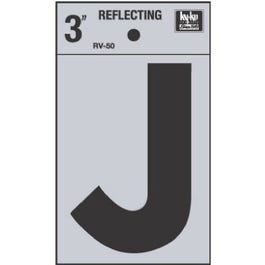 Address Letters, “J”, Reflective Black/Silver Vinyl, Adhesive, 3-In. Sale
