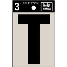 Address Letters, “T”, Black Vinyl, Adhesive, 3-In. Fashion