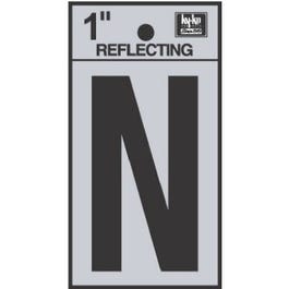 Address Letters, “N”, Reflective Black/Silver Vinyl, Adhesive, 1-In. Online Hot Sale