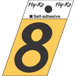 Address Numbers, “8”, Angle-Cut, Black/Gold Aluminum, Adhesive, 1.5-In. Online Sale