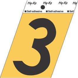 Address Numbers, “3”, Angle-Cut, Black & Gold Adhesive, 3.5-In. Online