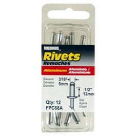 Aluminum Rivet, Long, 3/16-In. Dia., 12-Pk. Online Hot Sale