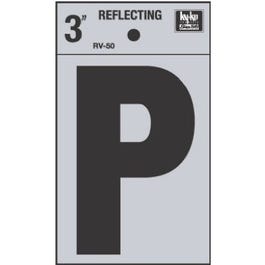 Address Letters, “P”, Reflective Black/Silver Vinyl, Adhesive, 3-In. Hot on Sale
