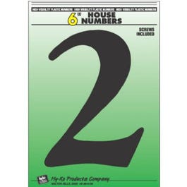 Address Numbers, “2”, Black Plastic, Screw-In., 6-In. Online Sale