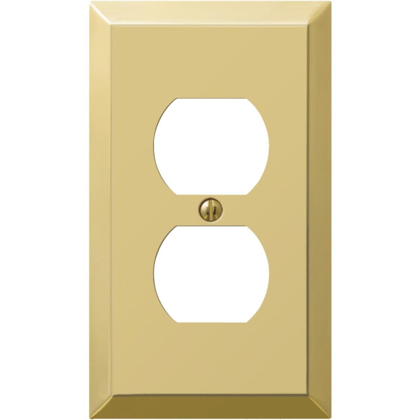 Amerelle 1-Gang Stamped Steel Outlet Wall Plate, Polished Brass Online Hot Sale