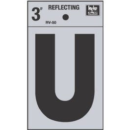 Address Letters, “U”, Reflective Black/Silver Vinyl, Adhesive, 3-In. Online now