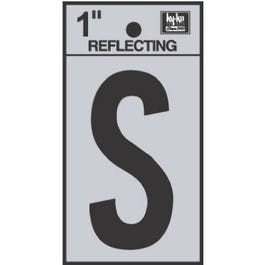 Address Letters, “S”, Reflective Black/Silver Vinyl, Adhesive, 1-In. Discount