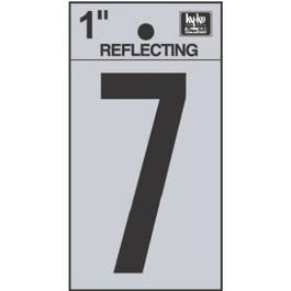 Address Numbers, “7”, Reflective Black/Silver Vinyl, Adhesive, 1-In. Online