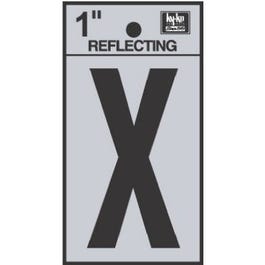 Address Letters, “X”, Reflective Black/Silver Vinyl, Adhesive, 1-In. Online Hot Sale