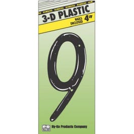 Address Numbers, “9”, Black Plastic, Nail-In, 4-In. Discount