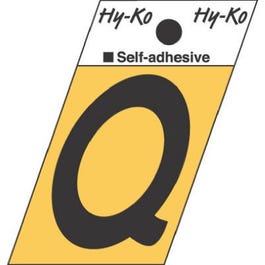 Address Letters, “Q”, Angle-Cut, Black/Gold Aluminum, Adhesive, 1.5-In. Fashion